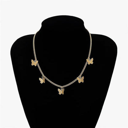 Gold-Plated Butterfly Design Choker Pendant- 1 Pc