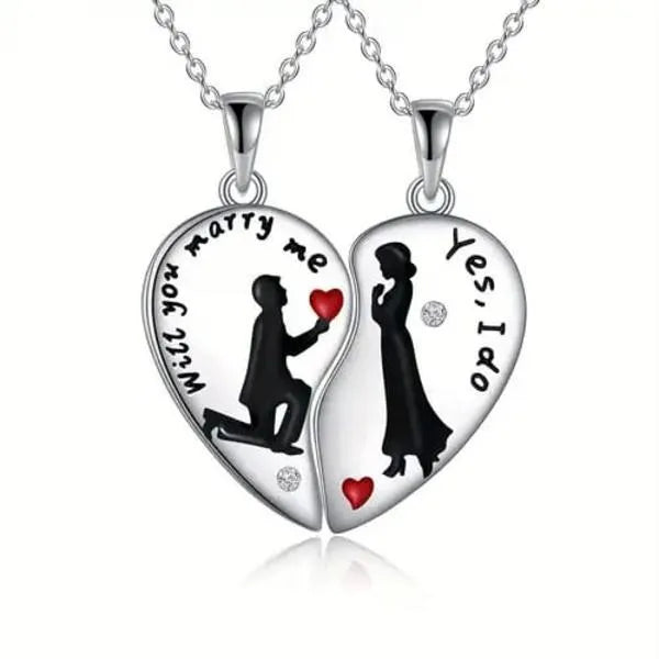 2 Layered Silver Plated Artificial Stones Locket