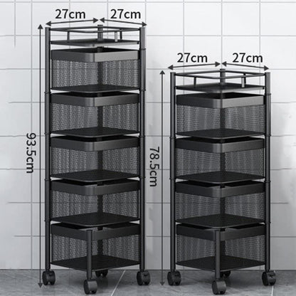 5 Layer Rotatable Fruit Basket Iron Mesh Kitchen Organizer