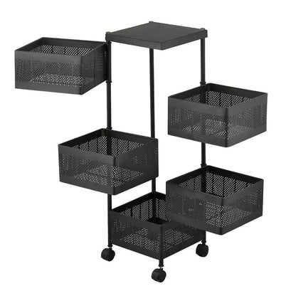 5 Layer Rotatable Fruit Basket Iron Mesh Kitchen Organizer