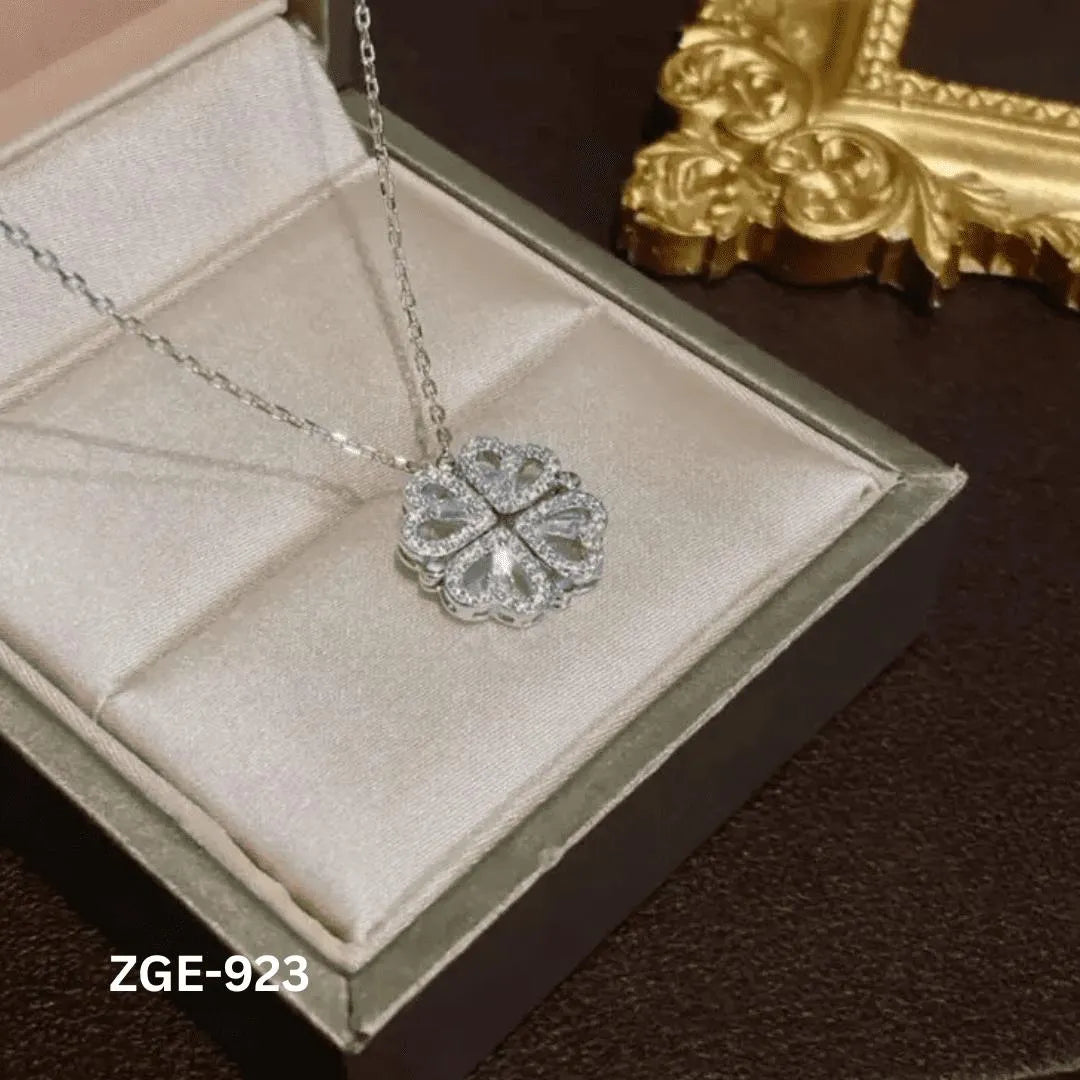 Golden Silver Heart Necklace for Women Daily Wear