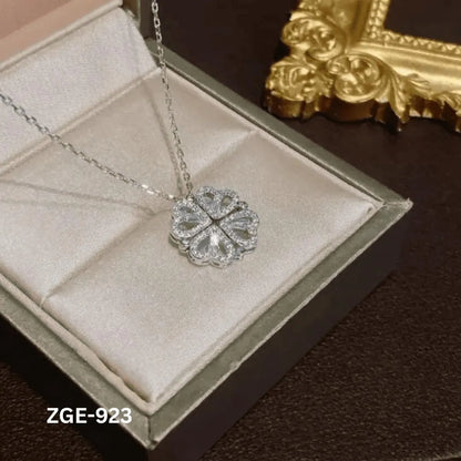 Golden Silver Heart Necklace for Women Daily Wear