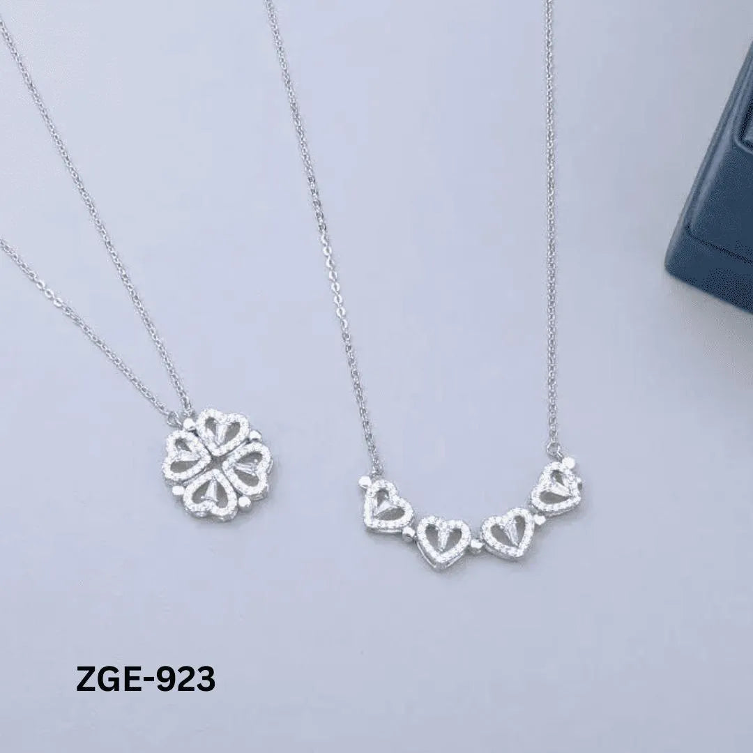 Golden Silver Heart Necklace for Women Daily Wear