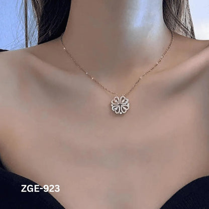 Golden Silver Heart Necklace for Women Daily Wear