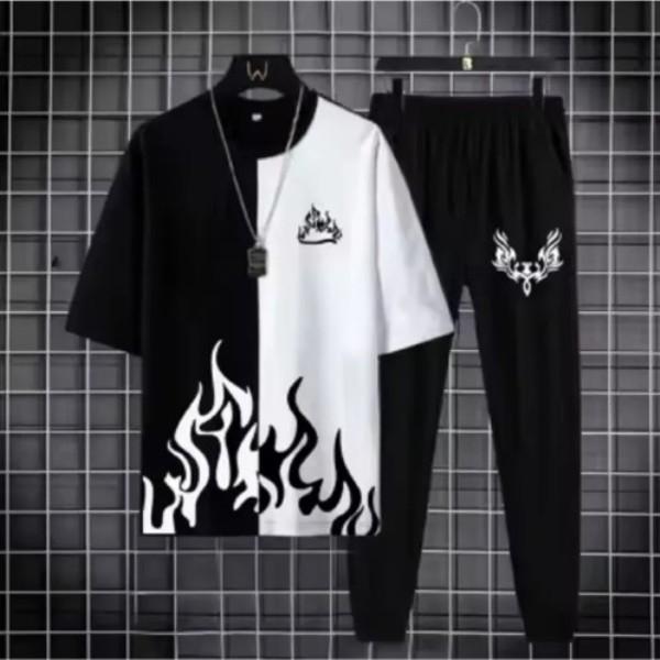 2 Pcs Men's Polyester Printed Track Suit