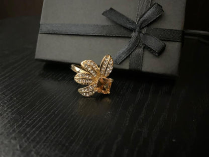 Retro Design Gold Plated Charm Ring