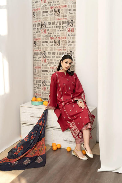 Premium Dhanak 3PC Embroidered Suit 7