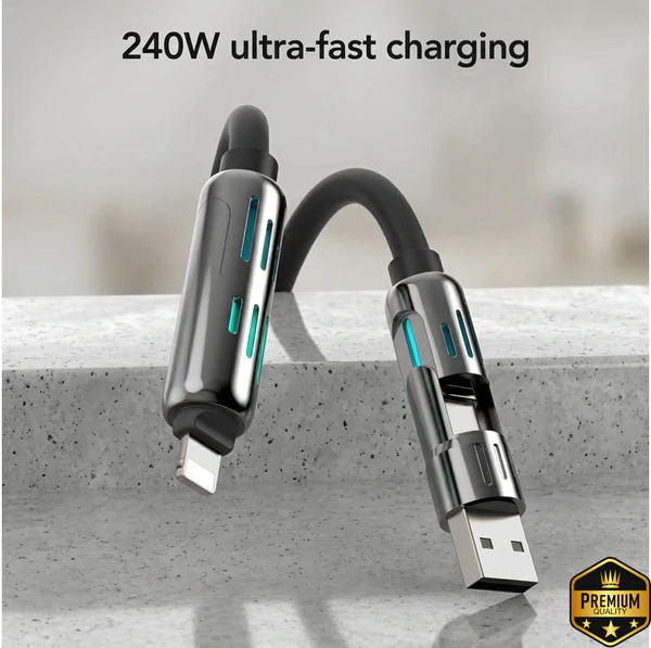 4-in-1 USB Fast Charging Cable - 240W [FREE SHIPPING ALL OVER UAE]
